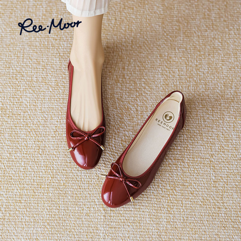 REEMOOR睿慕PLUS系列2025年秋季新款蝴蝶结气质单鞋浅