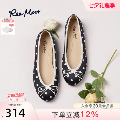 REEMOOR法式波点蝴蝶结单鞋