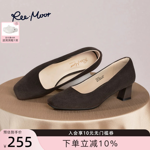 REEMOOR2026春季新款复古法式玛丽珍鞋女粗跟高跟鞋浅口单鞋增高