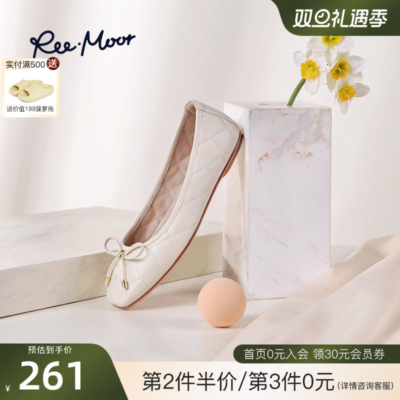 REEMOOR方头单鞋蝴蝶结软底