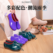 洗车工作保暖胶鞋 浅口低帮女士雨鞋 老人防水防滑厨房雨靴短筒水鞋