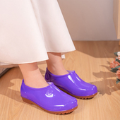 洗车工作保暖胶鞋 妈妈低帮女士雨鞋 老人防水防滑厨房雨靴短筒水鞋