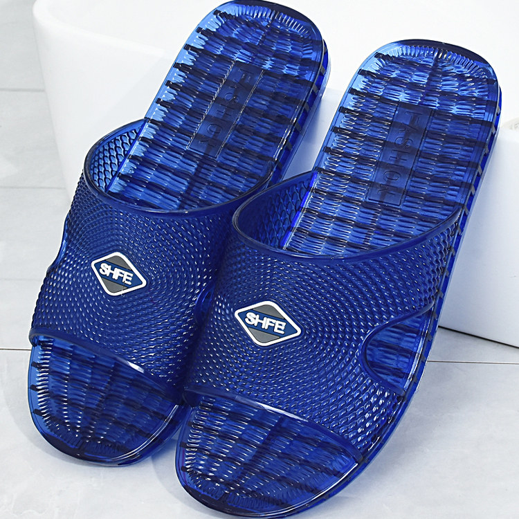 防滑防臭浴室果冻塑胶透明复古空调沙滩拖软底夏季男士水晶凉拖鞋