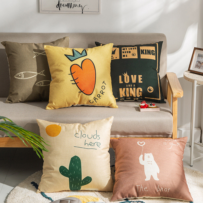 printing Cotton and hemp thickening Square Pillow Fabric art household sofa Cushion Flax Pillows a living room backrest Bolsterin the Home Fabric , Pillow/Pillow  category - from Buy2taobao.com to provide professional Taobao agent buy service