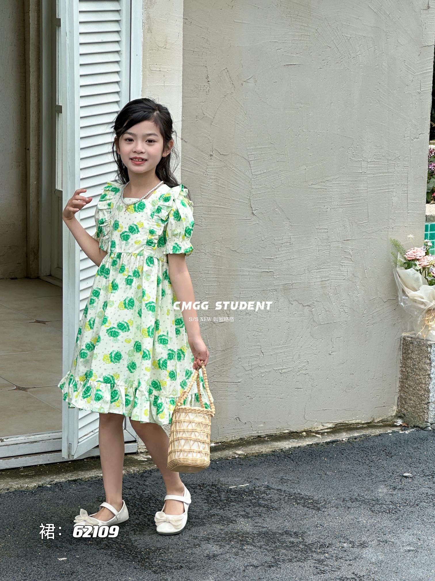 女童连衣裙夏装款儿童公主裙田园风女童夏碎花62109小清新连衣裙
