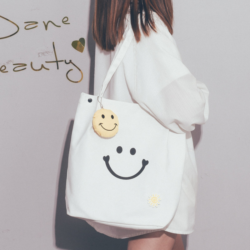 日系简约百搭文艺大容量单肩女包ins慵懒风手拎帆布包购物环保袋