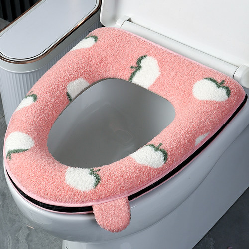 科缦泡芙绒粉嫩可爱马桶垫