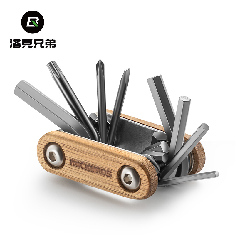 洛克兄弟自行车维修工具山地公路车内六角多功能拆卸组合工具便携