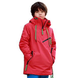 RUNNING RIVER奔流新品单板双板男童女童儿童套头滑雪服上衣W7745