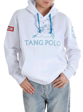 奔流马球纯棉男女情侣款帽衫卫衣