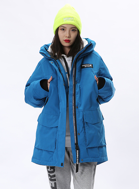 RUNNING RIVER奔流女士中长款连帽保暖加厚鹅款棉服外套2163