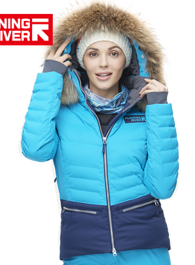 RUNNING RIVER奔流女式防风保暖修身珠棉加厚双板滑雪服D6140