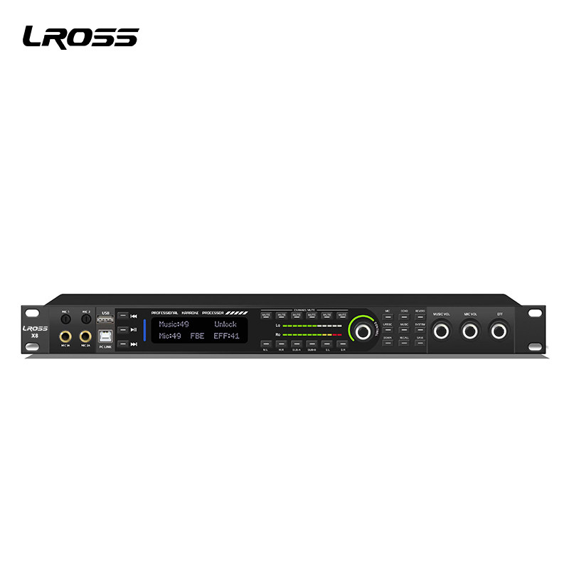 LROSS X8数字蓝牙前级效果器卡拉ok音频处理ktv混响防啸叫效果器