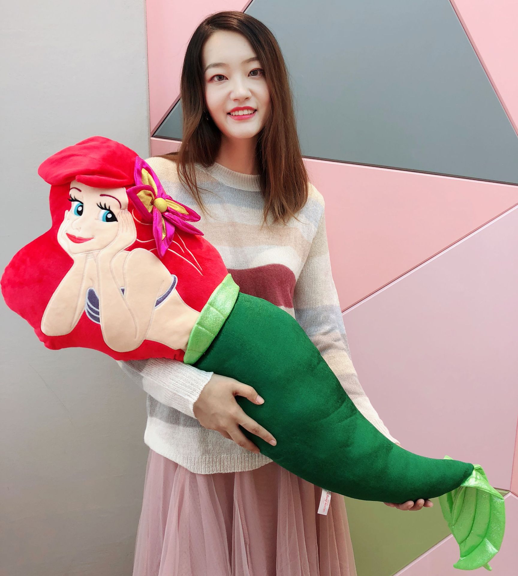 大号美人鱼抱枕靠爱丽儿公主公仔毛绒玩具娃娃儿童节生日礼物女