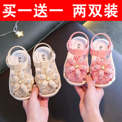 学步鞋夏季鞋子女童软底凉拖鞋