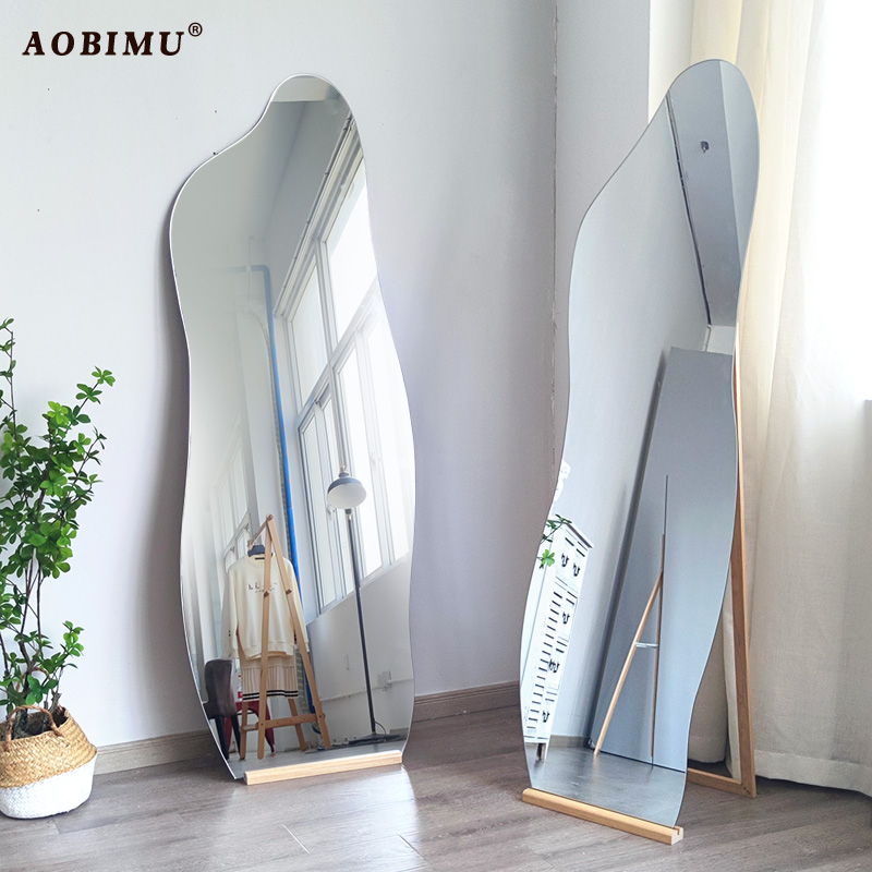 奥比木落地异形网红更衣镜不规则