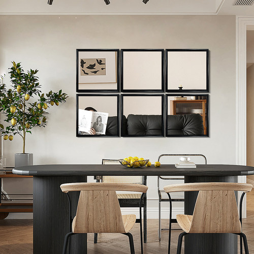 家用墙面装饰镜九宫格镜子餐边镜