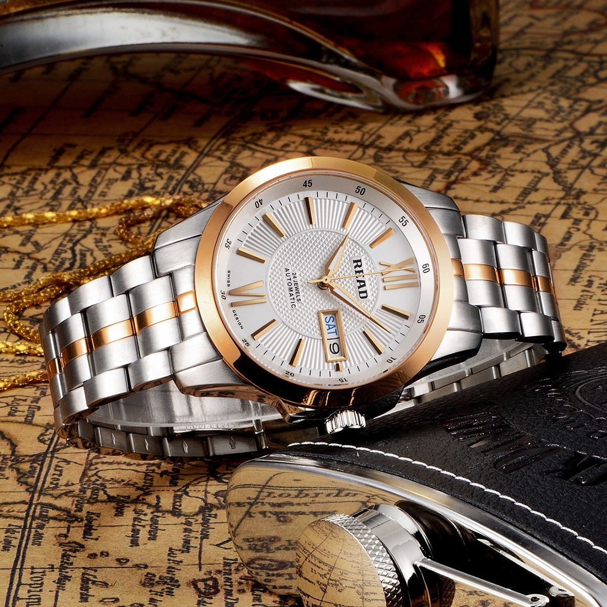 READ锐力男士手表 时尚型男商务刚带自动机械腕表,手表,国产腕表,淘宝优惠券,粉丝福利购,淘宝优惠卷