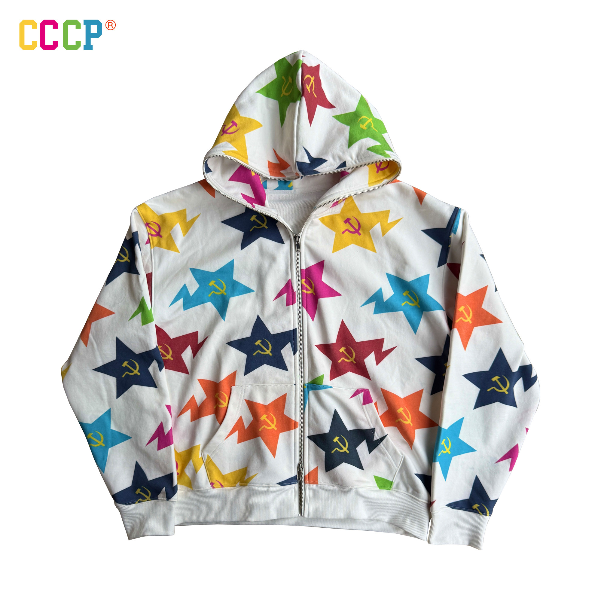 RAINMAKE | B**E STA 星星恶搞满印 拉链卫衣 短宽外套bootleg