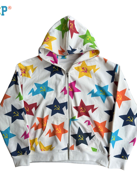 RAINMAKE | B**E STA 星星恶搞满印 拉链卫衣 短宽外套bootleg