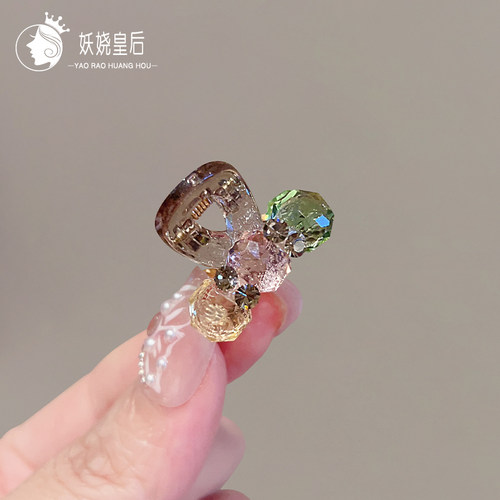 精致可爱彩色水晶迷你公主头对夹小号抓夹韩国侧边夹刘海发夹发卡
