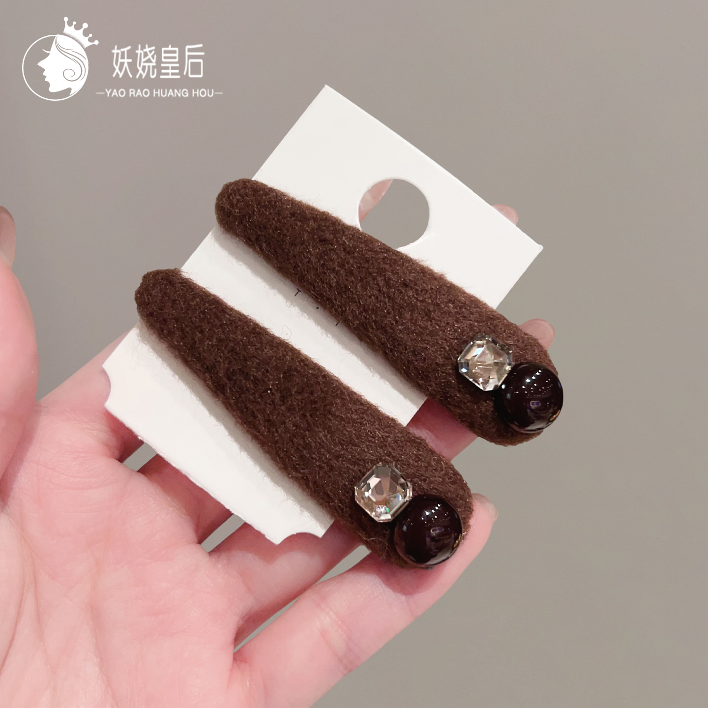 珍珠边夹侧边秋冬刘海夹头饰前额