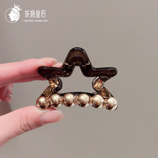 五角星抓夹后脑勺小众设计感盘发鲨鱼夹中号半扎发发抓秋冬夹子女