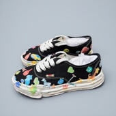 Mihara Yasuhiro三原康裕MMY卡通动物贴纸帆布厚底休闲运动溶解鞋