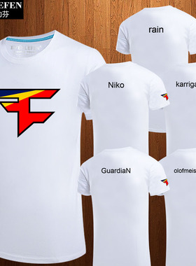 CSGO游戏FaZe战队短袖t恤队服男士比赛服夏季纯棉衣服半截袖体恤