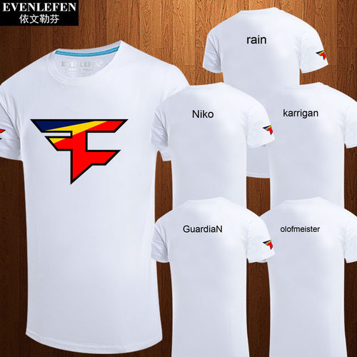 csgo游戏faze战队比赛服短袖t恤