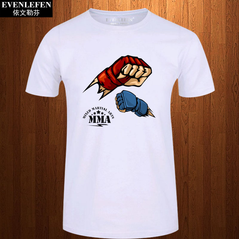 综合格斗迷纯棉半截袖体恤衫