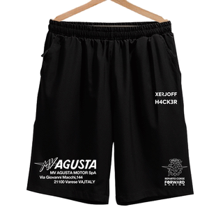 MV奥古斯塔摩托车队骑行服车迷周边速干短裤子男士五分裤休闲中裤
