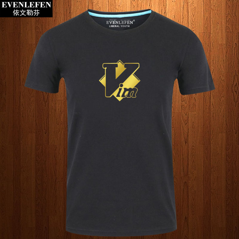 vim代码编辑器半截袖衫极客t恤