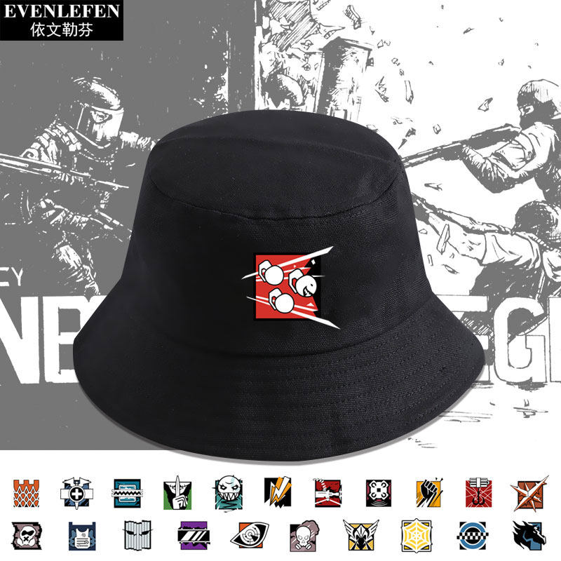 彩虹r6六号干员合集特工游戏围攻6号渔夫帽男女盆帽子防晒遮阳帽