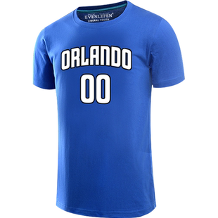 魔术队短袖T恤男士学生戈登球衣服训练运动服篮球迷服纯棉半截袖