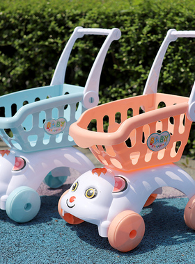 网红儿童购物车玩具女男孩过家家厨房超市手推切切乐猫咪宠物推车