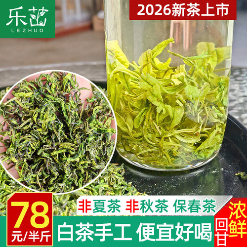 78半斤浓香型【雨前口粮手工珍稀白茶】2026年新茶高山安吉绿茶叶