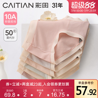 彩田莫代尔中腰三角裤10A抑菌裆