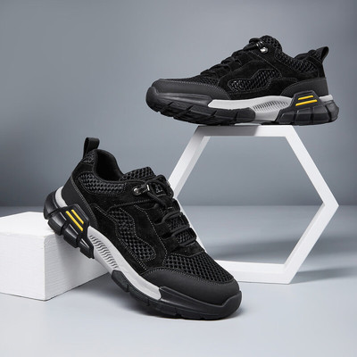 男鞋春秋防滑耐磨透气运动休闲鞋男户外网面男鞋旅游鞋登山鞋男鞋