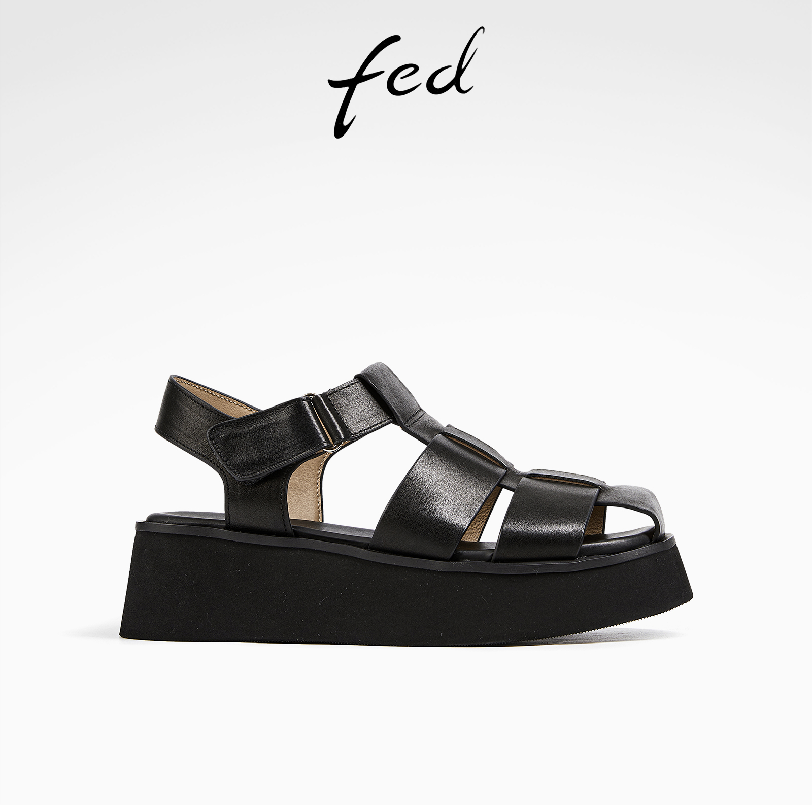 【马皮革】fed真皮罗马凉鞋夏季新款女鞋猪笼鞋女款D0518-ZF328