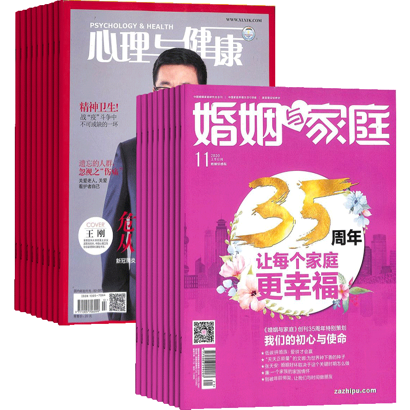 心理与健康+婚姻与家庭杂志组合 2026年9月起订 全年订阅 杂志铺 传播高尚的情操 家庭生活期刊书籍