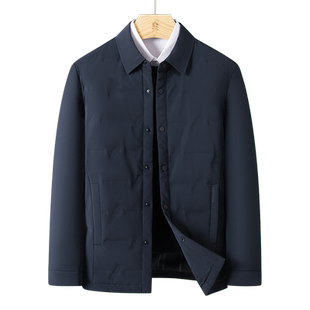 [安心白鹅绒/防钻绒]梦特娇冬季男士羽绒服翻领夹克御寒保暖外套J