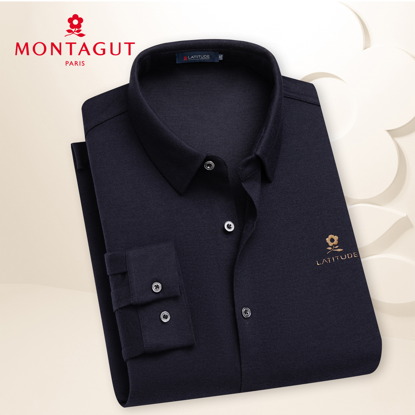 梦特娇男士衬衫秋冬装打底衫寸衫