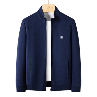 [垂感空气层]梦特娇26春季男士卫衣立领长袖拉链开衫长绒棉外套J