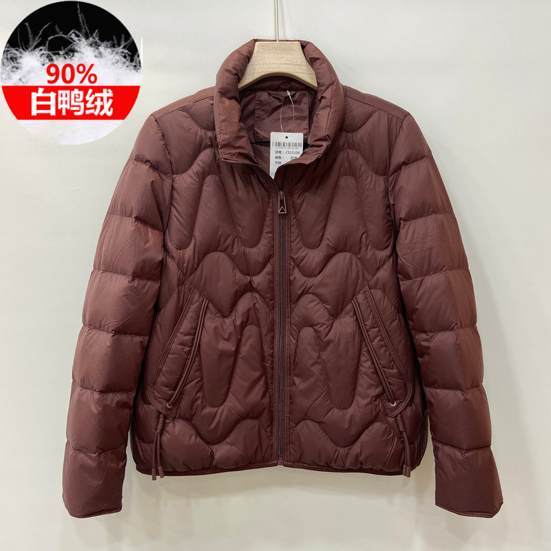 商场品牌90白鸭绒羽绒服女士外套