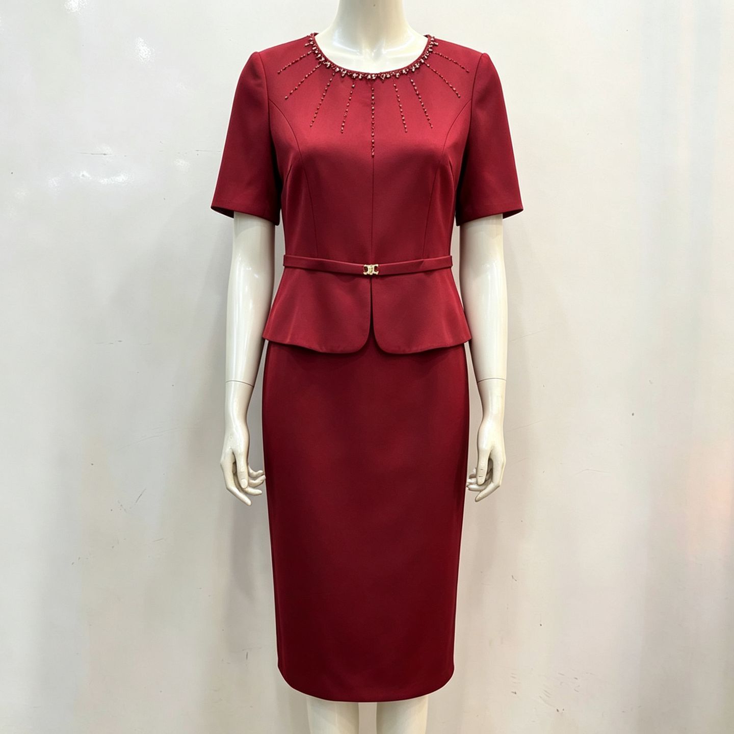 气质高贵喜妈妈装结婚礼服连衣裙假两件显瘦喜婆婆婚宴装平时可穿