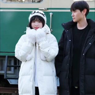 秋世亮羽绒服男女冬情侣装长款2023年新款宽松中戏反季加厚白鸭绒