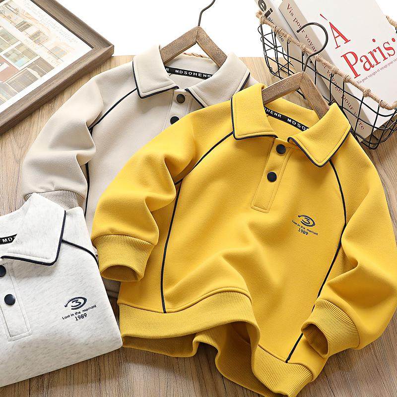 痞帅男童卫衣春秋2025新款炸街翻领中大儿童春装POLO衫男孩打底衫,童装/婴儿装/亲子装,卫衣/绒衫,淘宝优惠券,粉丝福利购,淘宝优惠卷