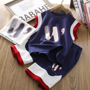 男童夏套装2026新款帅气无袖休闲运动儿童背心短裤两件套篮球服潮