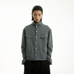 FUNKYFUN 深花灰毛圈立领宽松夹克外套 2024AW